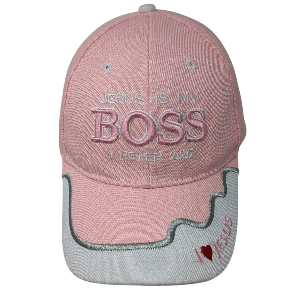 Jesus is My Boss 1 Peter 2:25 Strapback Hat One Size Adjustable Embroidered KYS